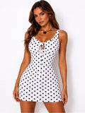 Vestido Mini Bodycon con Lunares y Amarre al Frente